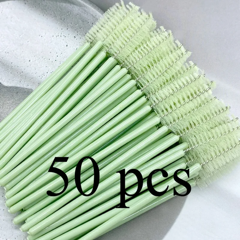 Zanse 50/500pcs Eyebrow Eyelash Brushes Eyelash Spoolies Mascara Wands Applicator for Eyelash Extension Makeup Tool