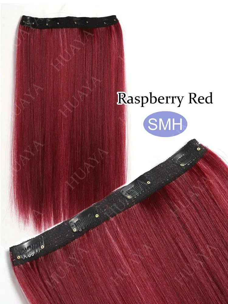 SyntheticColored Hair Extensions 20Inch Cosplay Hairpiece Straight One Piece With 4Clips In Hair Extensions for Women Halloween