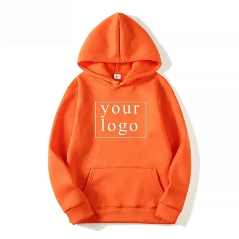 Hoodie DIY Teks Cetak Kustom Kasual Pria Wanita 2024 Logo Kustom Hoody Pribadi Hoodie Kustom Kaus Logo Teks