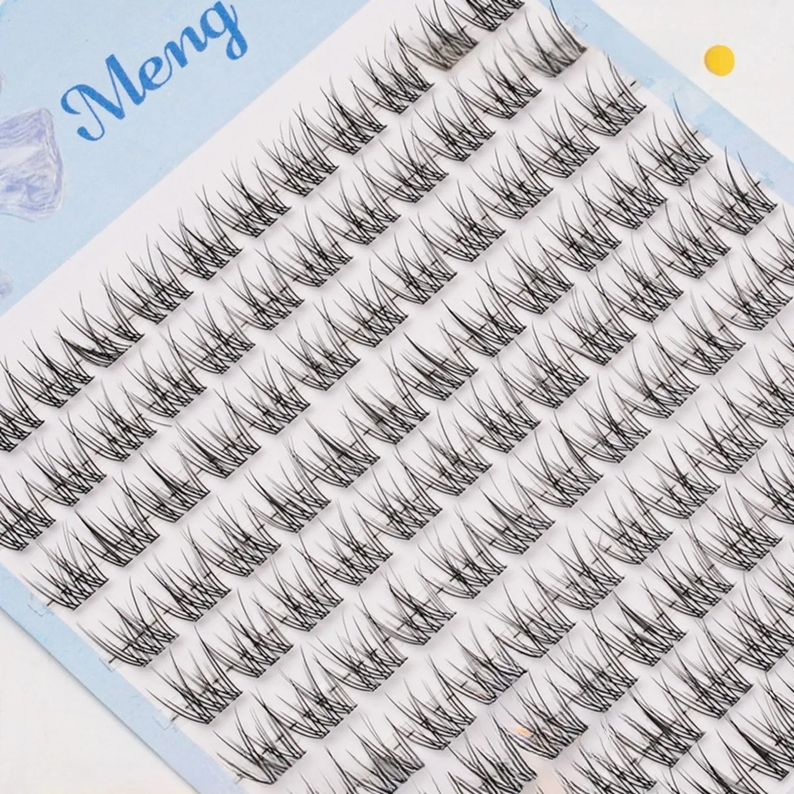 Ultra-Light Natural Long Fish Tail Cluster Lashes Manga Cat Eye Fluffy Extensions Portable Travel Daily Makeup Kit