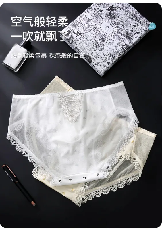 Seluar Dalam Satin Sissy Lelaki Saiz Besar Seksi Bergigi Lace Seluar Tipis Berkilat Lingerie Pertengahan Bangkit Lace Bow U Convex Pouch Seluar dalam