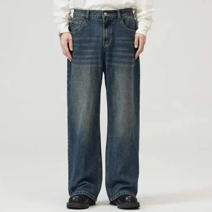New Fashion Women Men's Wide Leg Jeans Loose Fit Straight Leg Trousers High Quality Vintage Denim Pants for Streetwear Y2k