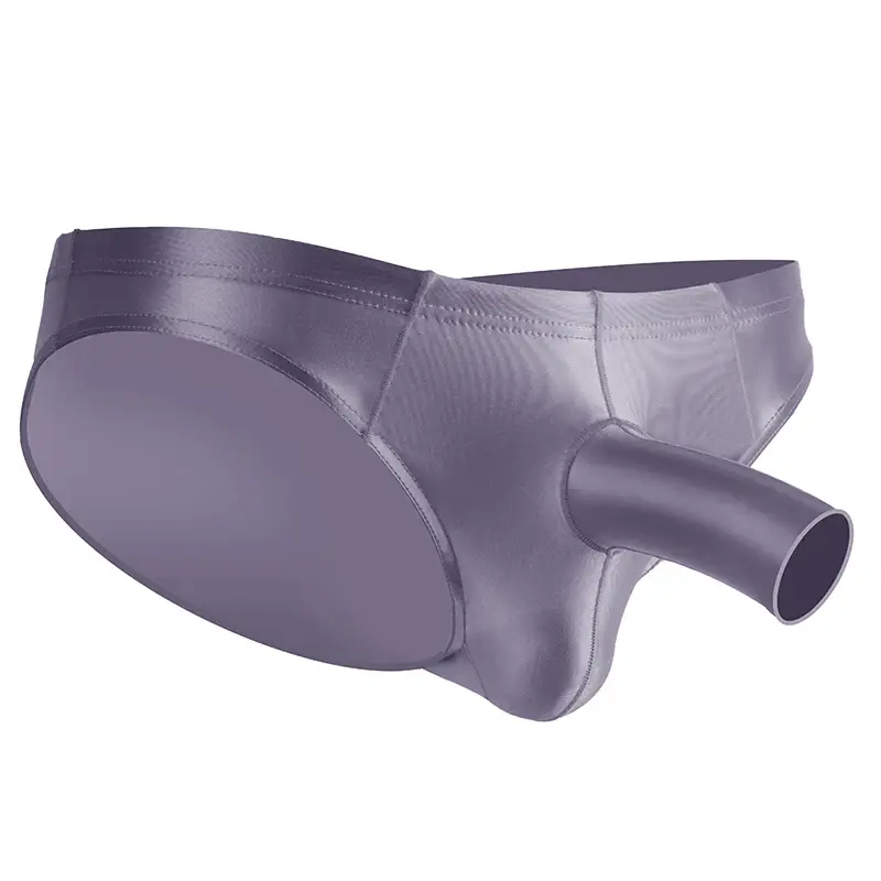 Men's glossy underwear open Pouch Panties Men Smooth Underwear Lingerie Hip Lifting High Elastic Bikini Briefs gay underwear