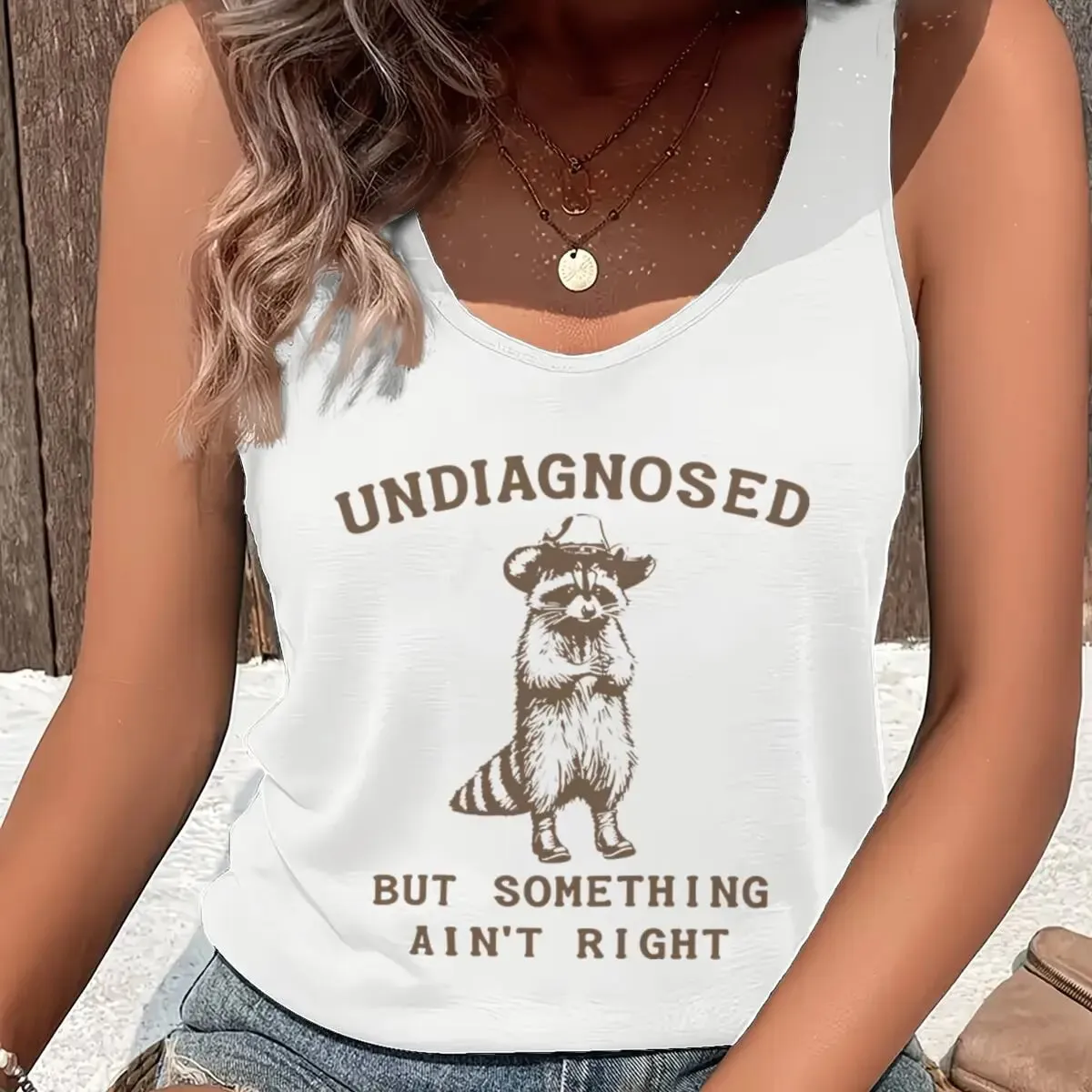 Undiagnosed But Something Ain't Right Summer Tanks Woman Funny Animal Tank Top Racerback Silly Graphic Harajuku Tank Tops Y2K