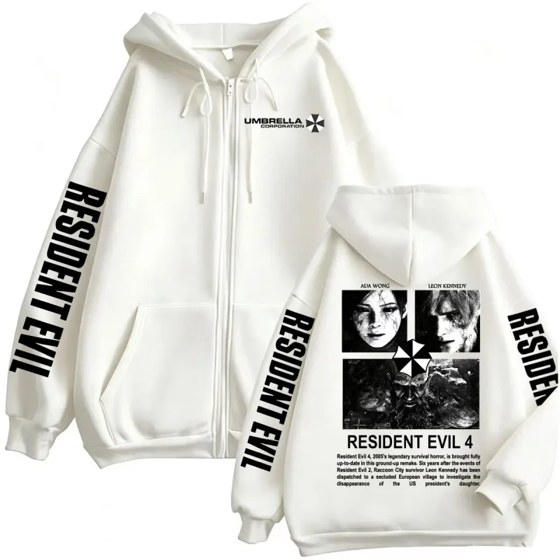 Leon Kennedy Resident Evil Requiem Zipper Hoodies Men Women Fashion Classic Sweatshirts Jacket Coats Casual Fleece Zip Up Hoodie