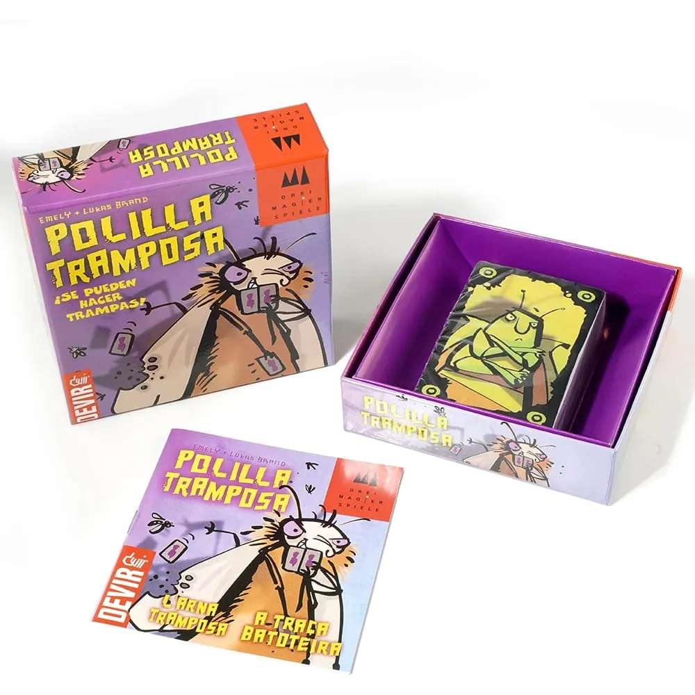 Juego de Cartas Polilla Tramposa Devir Juego de Mesa Familiar Divertido donde se Permite Hacer Trampas para Niños y Adultos
