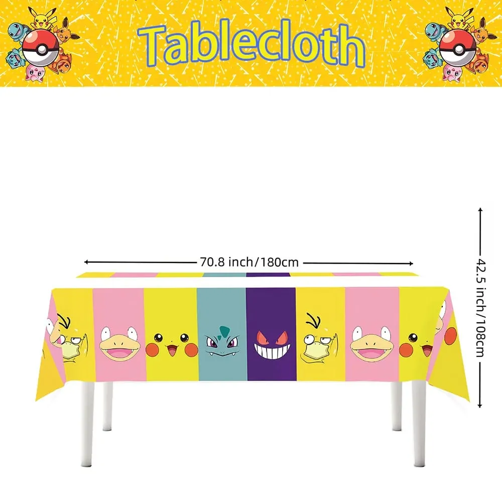 1/10 Chiếc Pokemon Khăn Trải Bàn Trang Trí Sinh Nhật Dùng Một Lần Khăn Trải Bàn Pikachu Tablecover Trẻ Em Quà Tặng Sinh Nhật Cho Bé Tiếp Liệu