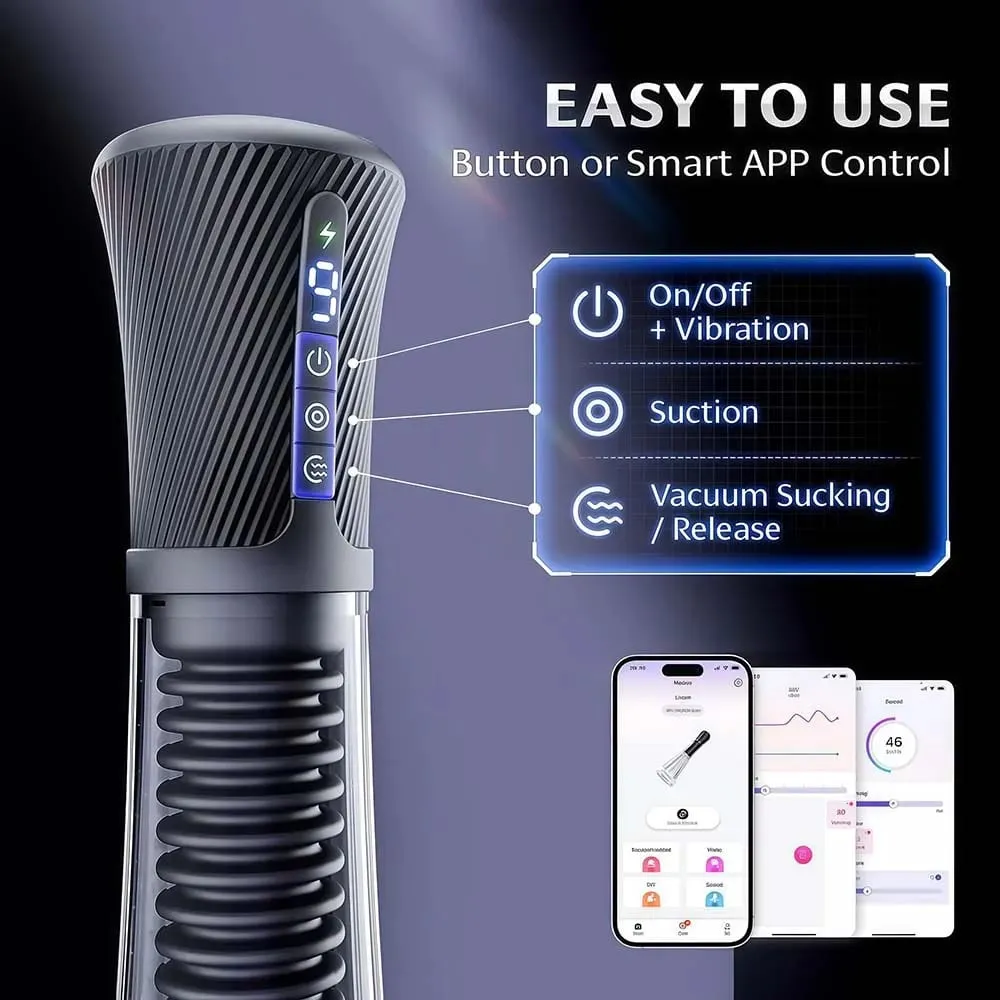 APP Control Electric Penis Pump for Men IPX7 Waterproof Male Masturbator Automatic Control Vacuum Suction Massager Adult Sex Toy