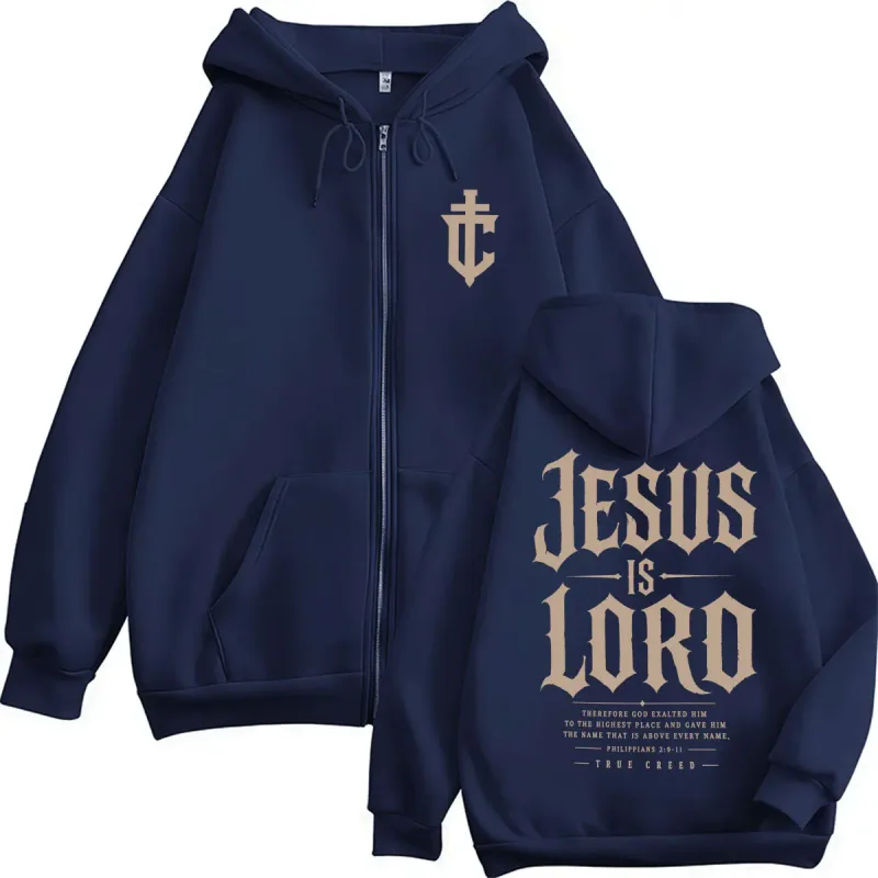 Christian Religious Jesus Is Lord Zipper Hoodies Fashion Retro Men Women Sweatshirt Fleece Oversized Casual Pullover Streetwear