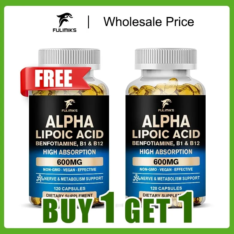 Buy 1 Get 1 Free! Fulimiks Alpha Lipoic Acid Capsules with Vitamin B1 for Nerve Health Brain Function Support Heart Health — image 1