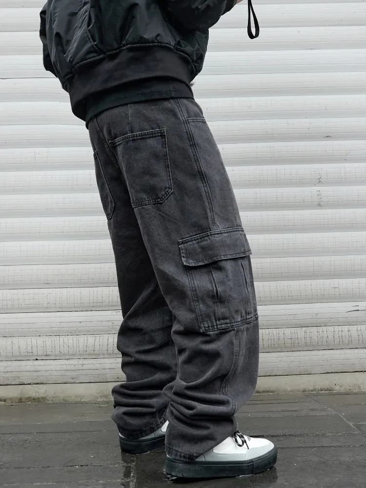 Y2k New Baggy Jeans Male Hip Hop Harajuku Trousers Wide Leg Denim Pants Men's Jeans Streetwear Korean Oversize Cargo Pants