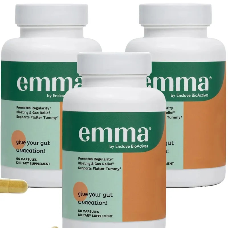 Emma Gut Health Relief Supplement | 60 Digestive Capsules For Women & Men | Helps Ease Bloating & Digestion