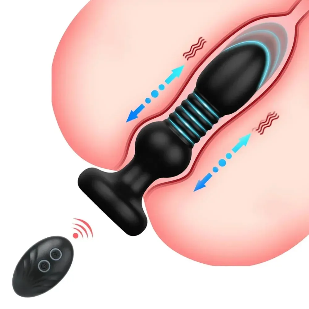 Telescopic Vibrating Butt Plug Anal Vibrator Wireless Remote Sex Toys for Women Ass Anal Dildo Prostate Massager Men and Female