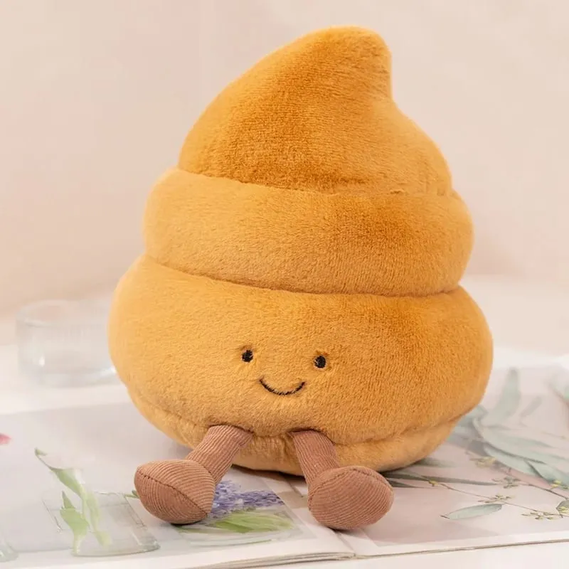 Kawaii Toilet Plush Humanoid Toy Stuffed Poop Roll Paper Plushie Smiling with Legs Prop Decor Gift