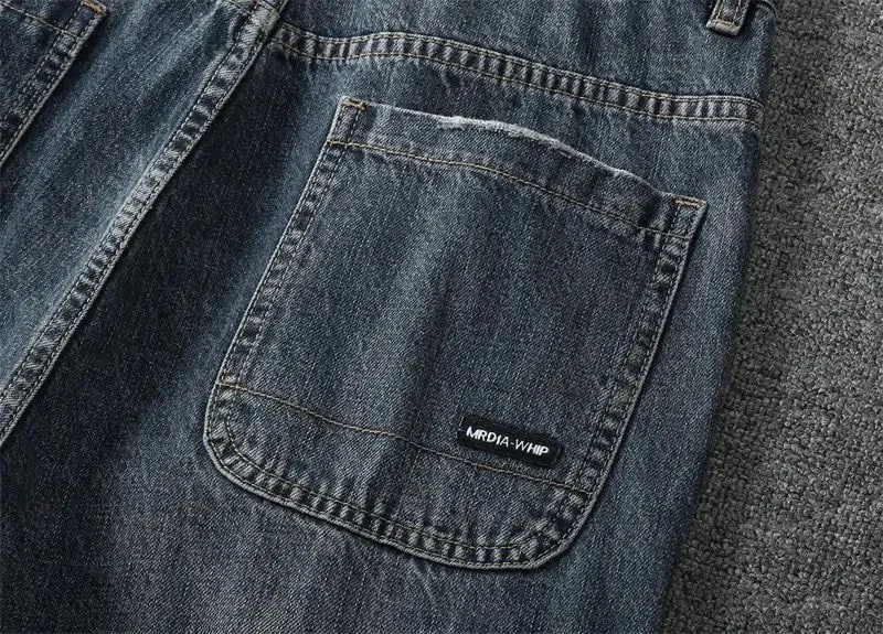 Autumn Retro Tooling Harlan Men's Trendy Jeans Trendy Brand Loose Straight Pocket Large Size Men Clothing Cargo Pants Men