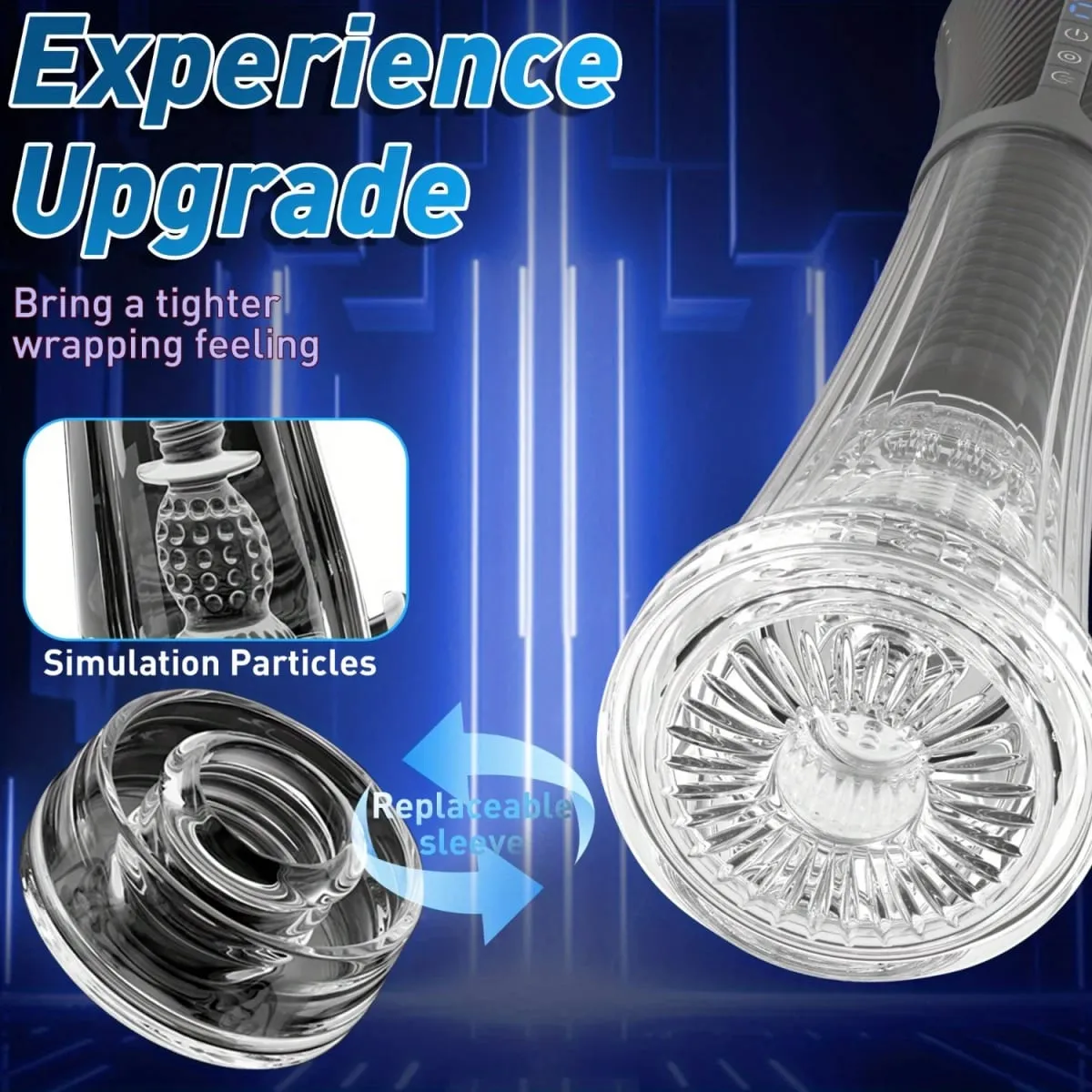 Realistic 3D Textured Ultimate Penis Pumping Experience 9 Frequency Vibrating & Sucking Automatic Male Masturbator Adult Toys 18