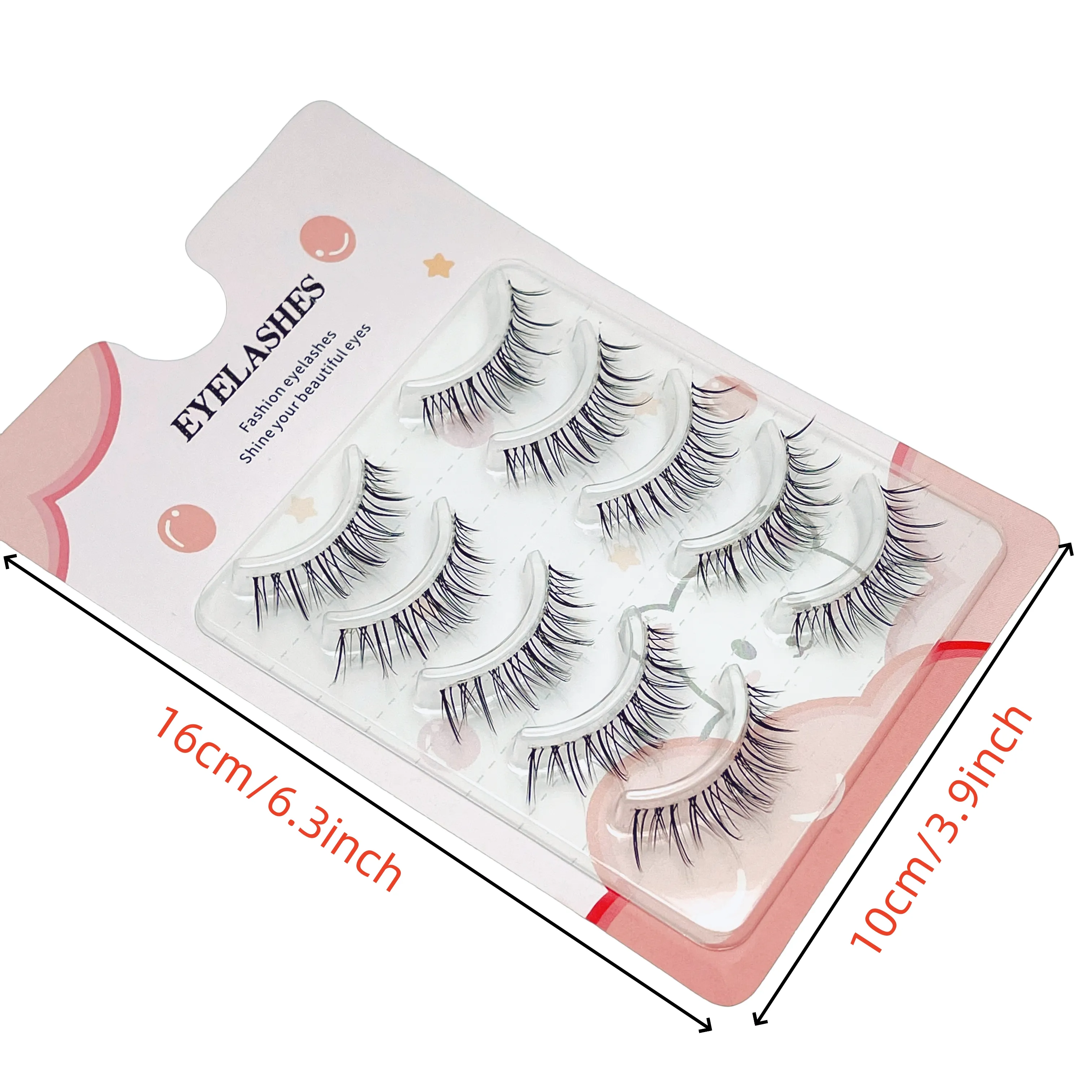 5 pairs of transparent stem wavy eyelash extensions - reusable easy to apply natural looking enhancing eye appearance