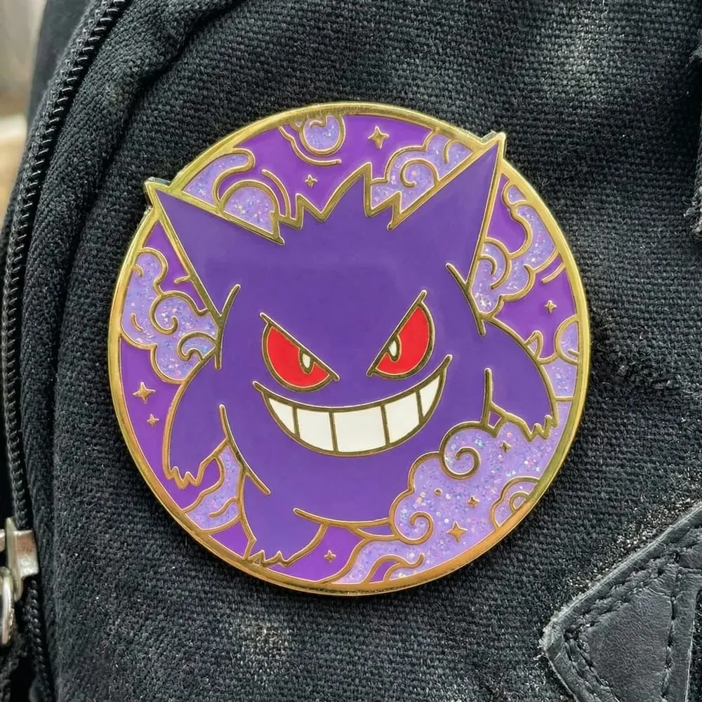 Anime Game Pokemon Hard Enamel Pins Cute Cartoon Gengar Brooches on Clothes Lapel Badges Metal Jewelry Accessories