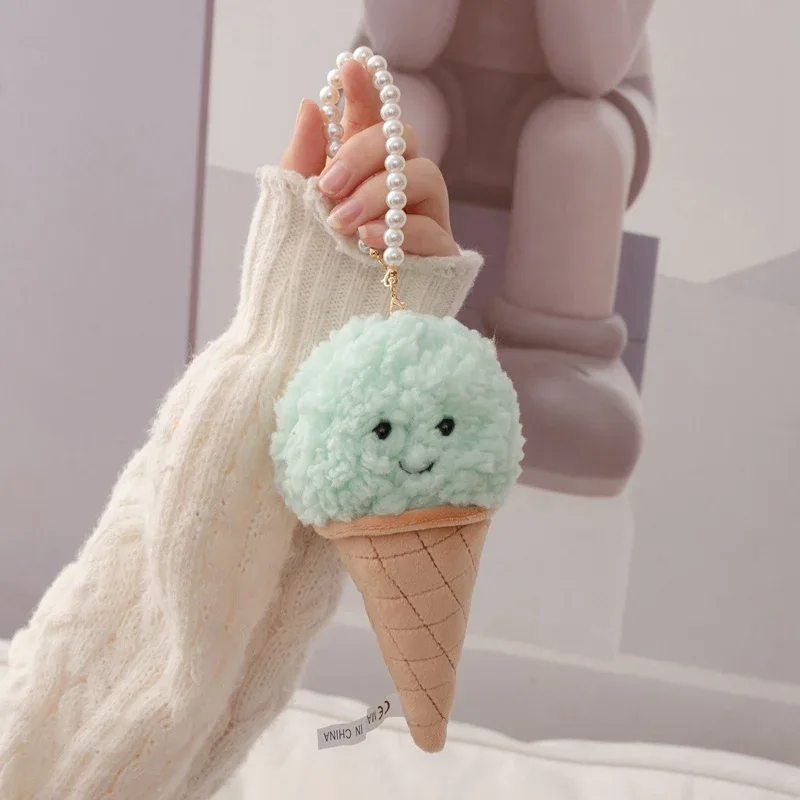 Lindo dibujo animado helado juguete de peluche comida rellena Snack almohada cojín cono niños juguetes Kawaii decoración de la habitación regalo de cumpleaños para niños