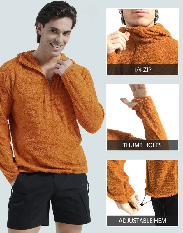 Pioneer Camp Men's Hoodies Outdoor Professional Grade Fleece Warmth Sweatshirt Zip PrimaLoft Active Evolve For Camping Hiking