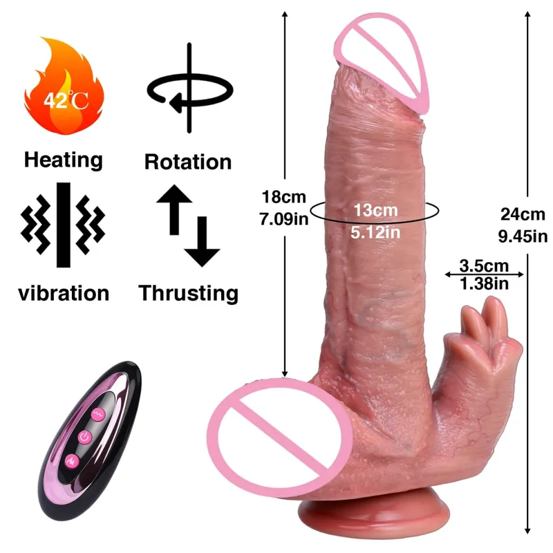 Big Dick Penis Realistic Dildo Telescopic Vibrator Female Masturbator Anal Plug for Women Thrusting Adult Sex Toys Male Sex Shop