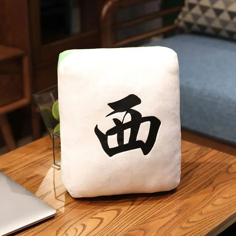 Creative Mahjong Pillow Cushion Chinese Plush Toy Car Chair Backrest Dice Funny Nap Sofa Home Decor Gift Accompanying Decoration