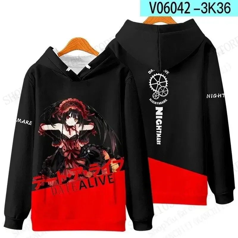 Date A Live Kurumi Tokisaki 3d Print Hoodie Men Women Fashion Cartoon Anime Tracksuit Teens Hoodie Sweatshirt Men Clothes Jacket