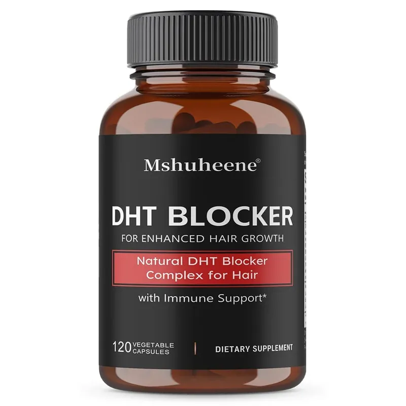 DHT 阻斷劑補充劑，含鋸棕櫚，支持頭髮再生，強化頭髮和頭皮，增加男性和女性的頭髮厚度