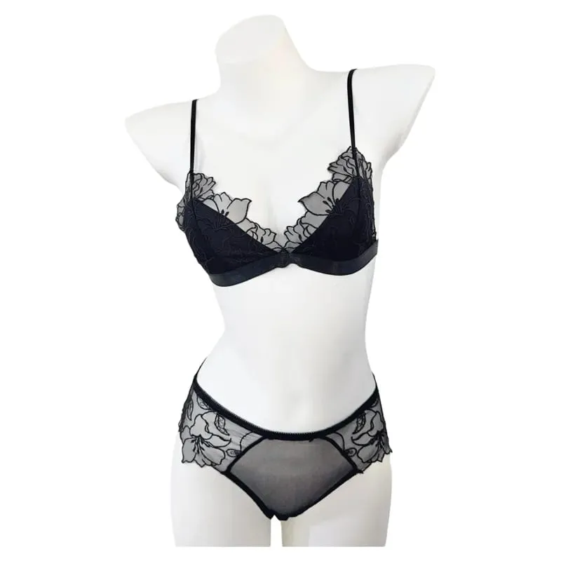 Women Lingerie Set French Luxury Lace Push Up No Wire Bra and Panty Set Breathable Ultra Thin Comfort Gather Underwear Clothing
