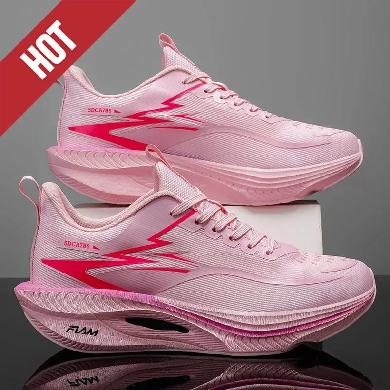 Men Running Shoes Carbon Board Air Cushion Marathon Sports Breathable Lightweight Women's Comfortable Athletic Outdoor Sneakers