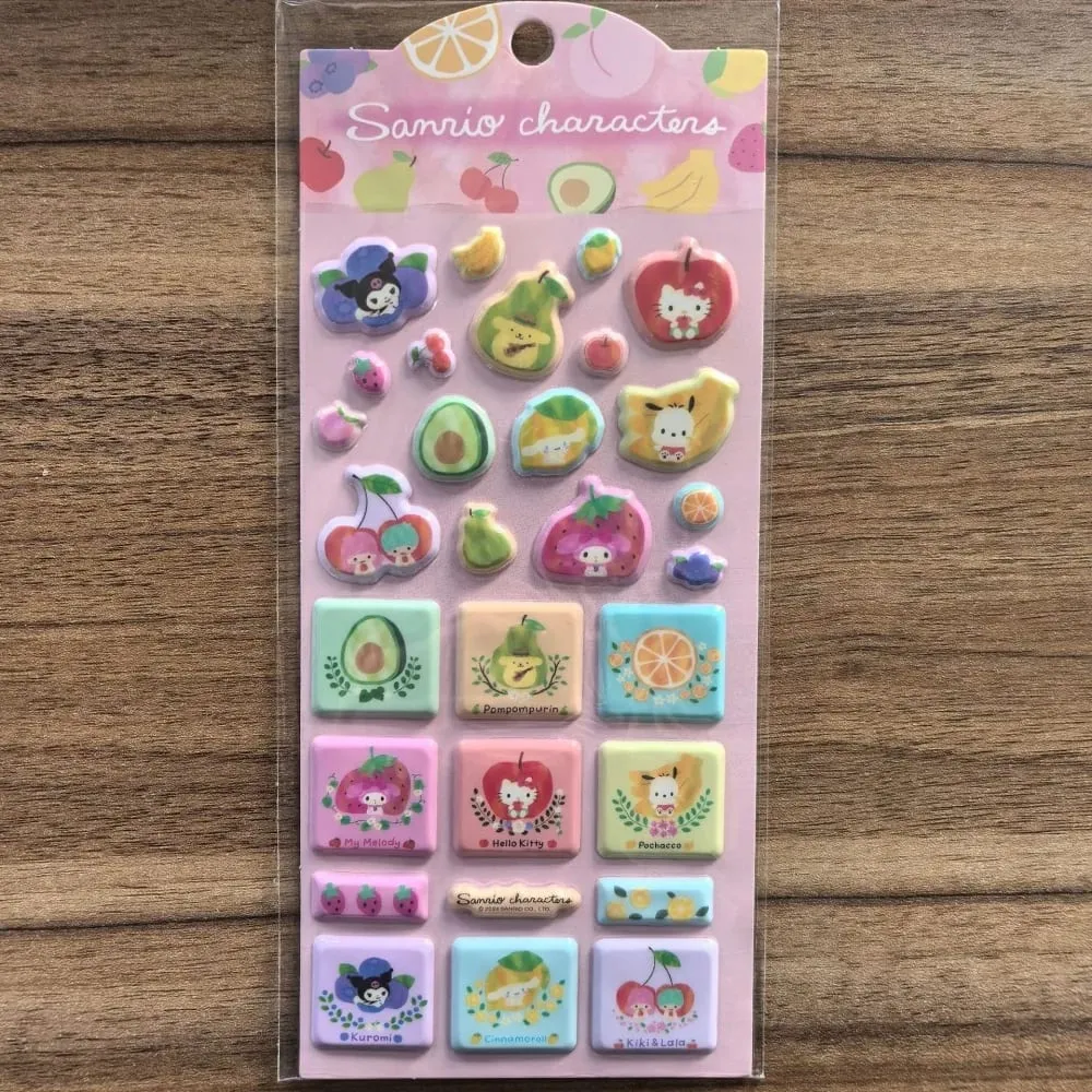 Genuine Sanrio 3D Stickers Toys Cartoon Hello Kitty Kuromi Melody Scrapbook Decor Sticker For Phones Water Mug Notebooks Decals
