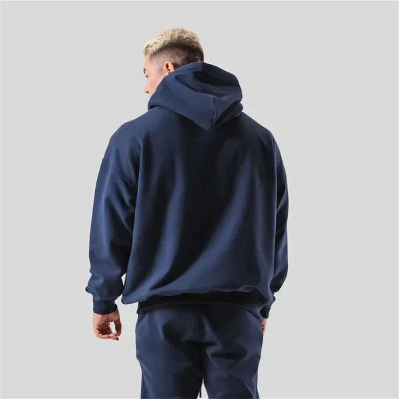 Sudaderas con capucha con logotipo clásico para hombre, sudadera cálida de lana para invierno, ropa de calle a la moda, jerséis holgados informales para hombre, Sudadera con capucha de marca — image 3