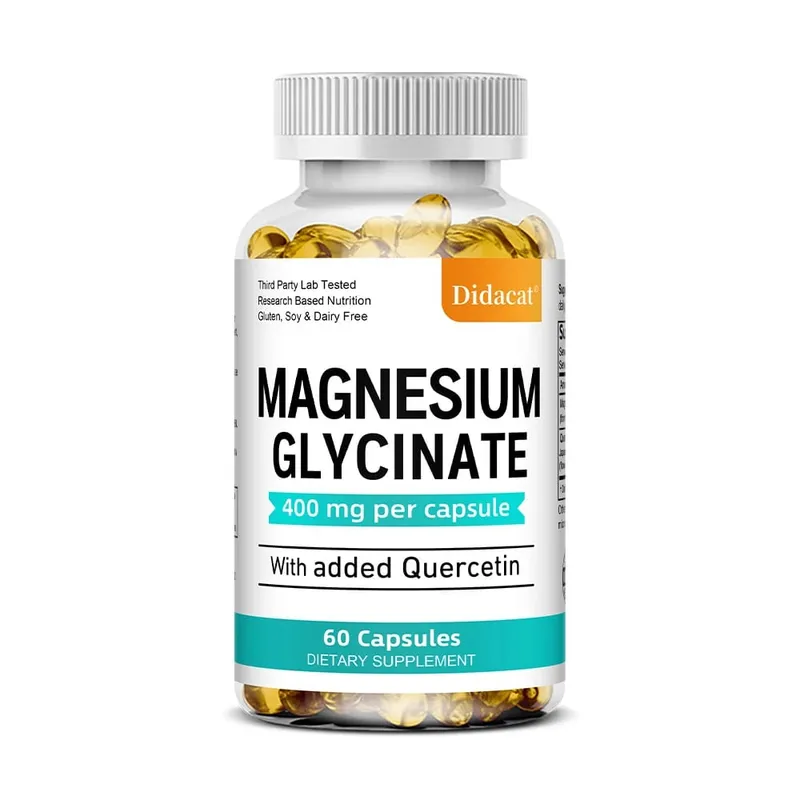 Magnesium Glycinate - with Quercetin Improve Cardiovascular Health Reduce Stress and Promote Healthy Sleep Muscle Growth