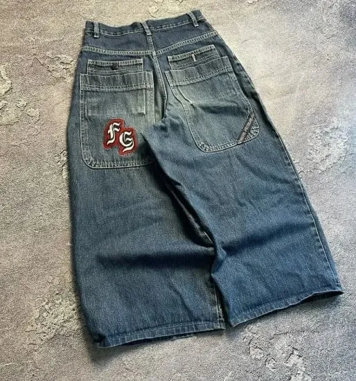Amerikansk vintage Liberty Goddess diamantjeans med hög midja rakt skurna vida ben jeans Y2K casual Ins street wear långbyxor