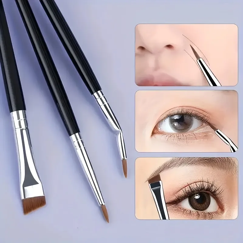 Ultra Thin Angled Flat Eyeliner Brush Sickle-Shaped Blade Brush for Eyebrow Under-Eye Smudger Precise Lower Lash & Winged Eyelin