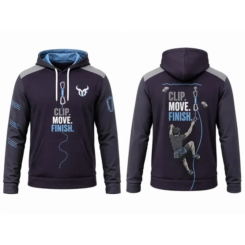 Climbing Themed Printed Hooded Sweatshirt Men's And Women's Outdoor Sport Pullover Autumn/Winter Casual Training Sports Hoodie