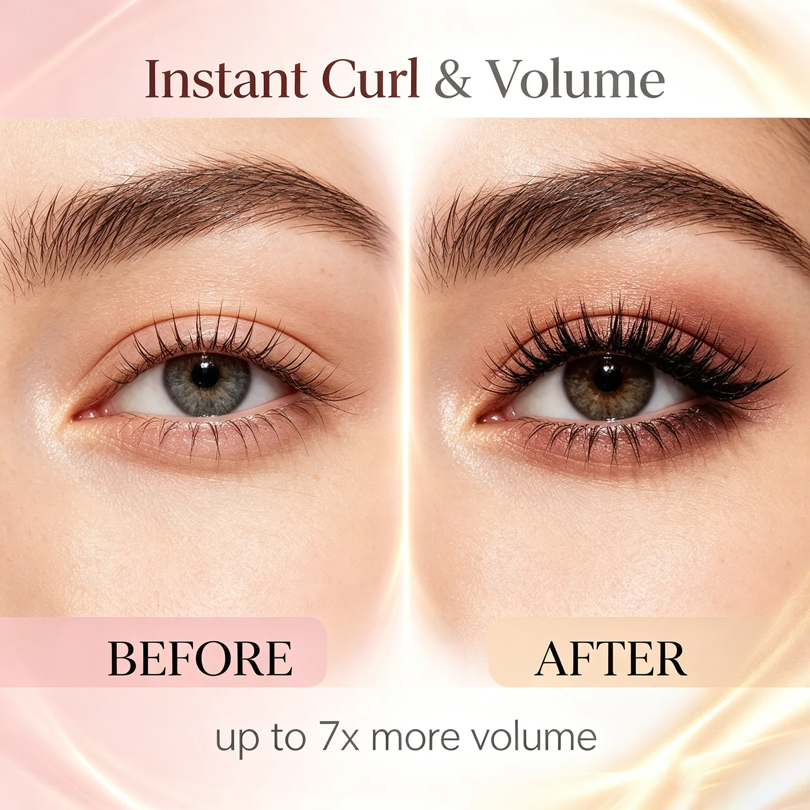 7D Volumizing & Curling Black Mascara – Smudge-Proof Natural Lash Lift & Curl Flake-Free Non-Clumping Waterproof Eye Makeup
