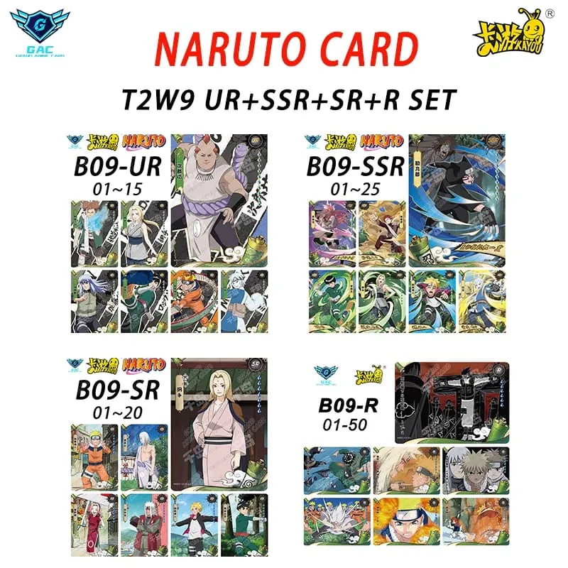 Kayou Naruto New T4W8 T2W9 Anime Rare Card Full Series ASP BP PU HR AR CR MR UR Complete Set Anime Collection Card Kids Toy Gift