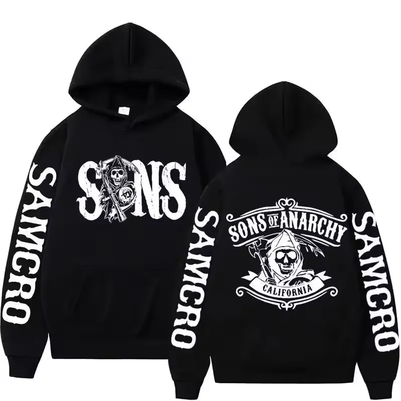 Men's Street Style 3D Sons of Anarchy Print Hoodies Sweatshirts Autumn/Winter Unisex Loose Casual Tracksuit Outdoor Y2k Pullover