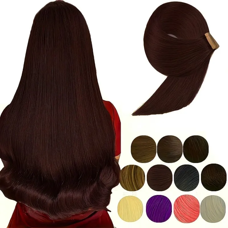 Tape In Bio Synthetic Hair Extensions 10pcs/ lot 24inches Heat Resistant Fiber Straight Seamless PU Skin Weft Tape Ins For Women