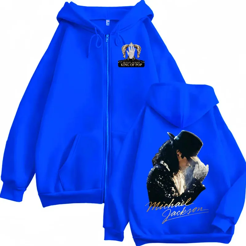 Michael Jackson King of Pop 2026 Movie Zipper Hoodies Men Women Hip Hop Music Jacket Sweatshirts Long Sleeve Zip Up Hooded Coats