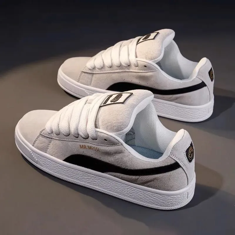 Skate Sneakers、LowTop Casual Board ShoesRetroFlat WalkingTrainers、Lace Up Platform Daily Footwear、Breathable Streetwear Sneakers