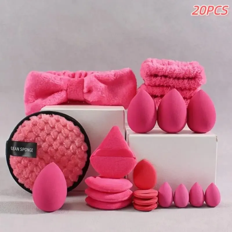 20 33Pcs Full Makeup Tool Set With Puff Brush Beauty Sponge For Makeup Applying And Removing Daily Use