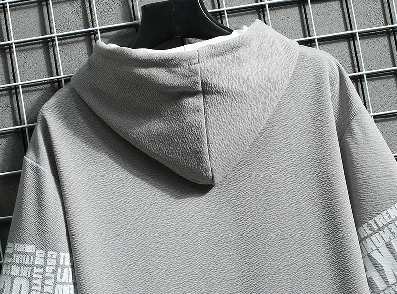 Hoodie Pria Fashion Jepang Pakaian Pria Musim Panas Atasan Bertudung Gambar Cetak Pakaian Jalanan Harajuku Kasual Kartun Kaus Pria Lengan Pendek