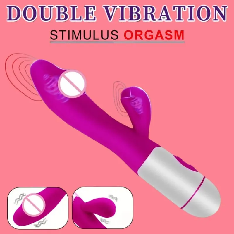 Silikon G-spot Tavşan Vibratör Çift Titreşim Klitoral Masaj 10 Hız Şarj Edilebilir Su Geçirmez Zevk Kadınlar için Seks Oyuncak