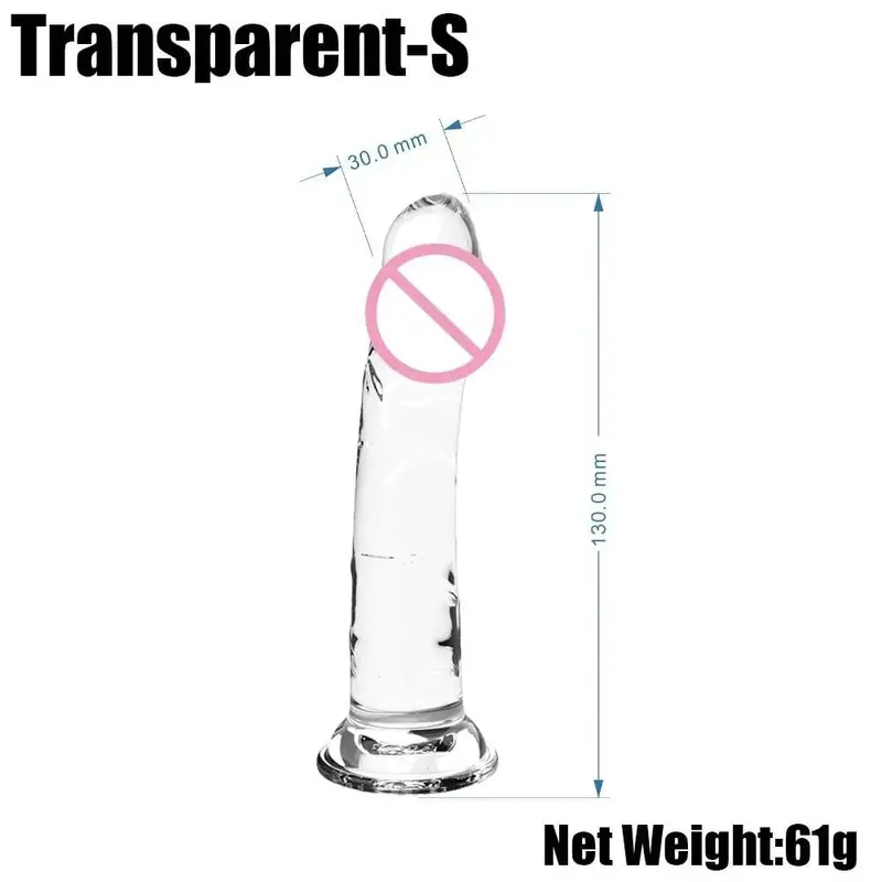 Realistic Small Silicone Jelly Dildo for Women with Suction Cup Strapon Compatible Anal Plug Adult Sex Toy for Women