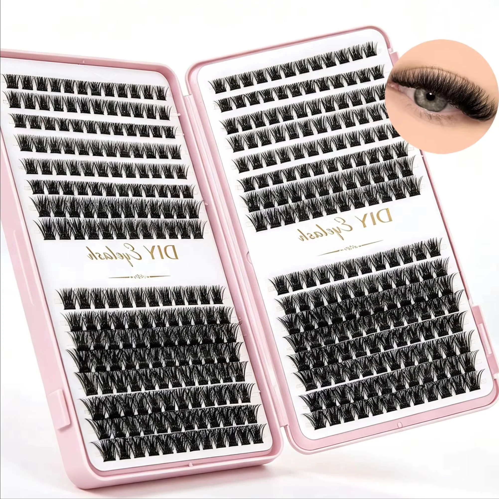 DIY Fluffy Individual Eyelash Clusters D Curl Mixed Length Segmented False Lashes Reusable Lash Book for Eye Makeup — image 1