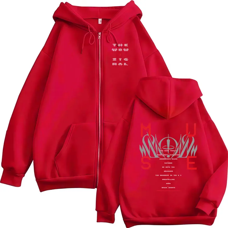 Band The Wow! Signal Tour 2026 Zipper Hoodie Men Women Clothing Fashion Vintage Sweatshirt Hip Hop Pullover Jacket Hoodies