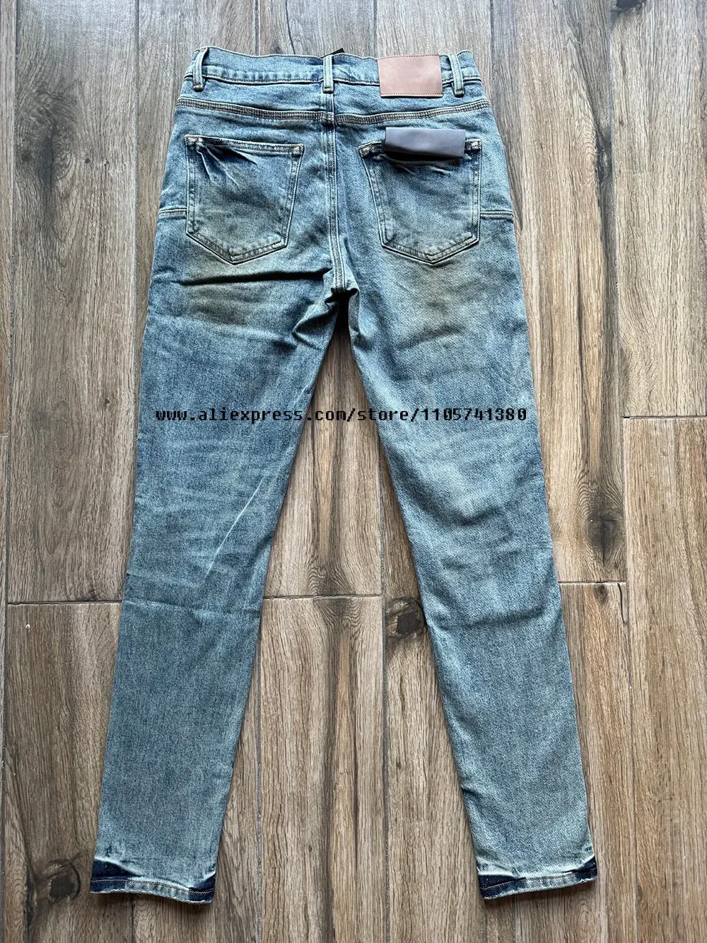 Men's High Street American School Boys Vintage Distressed Blue Stretch Skinny & Slim Fit Ripped Jeans