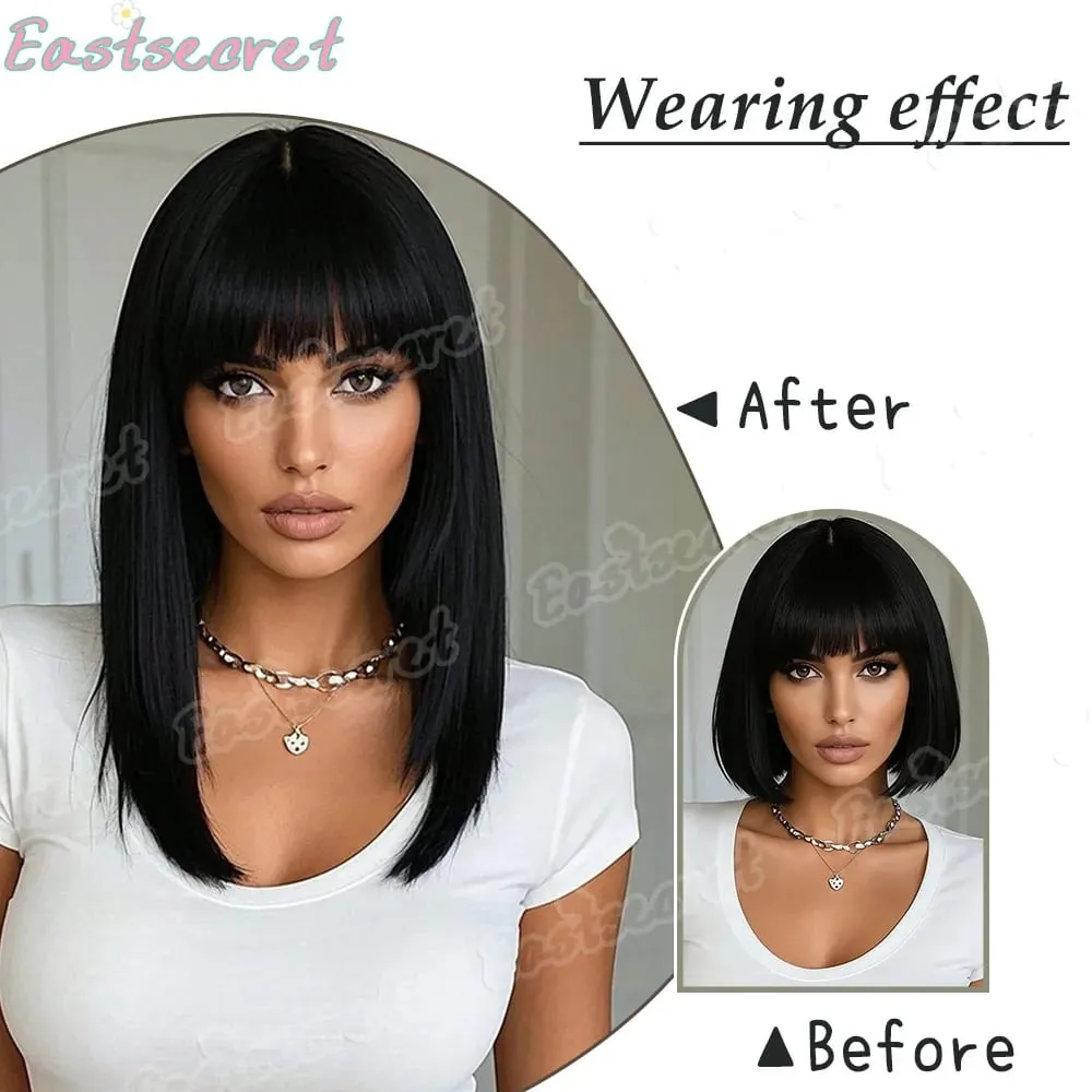 4pcs 14Inch Synthetic Clip-in Hair Extension Short Straight Soft Invisible Brown Blonde Hairpiece for Women
